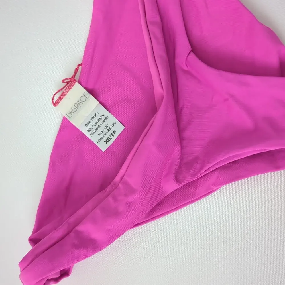 L*SPACE Women's Swimwear Bottoms XS Barbie Pink Cheeky‎ Swimsuit Swim Bikini
